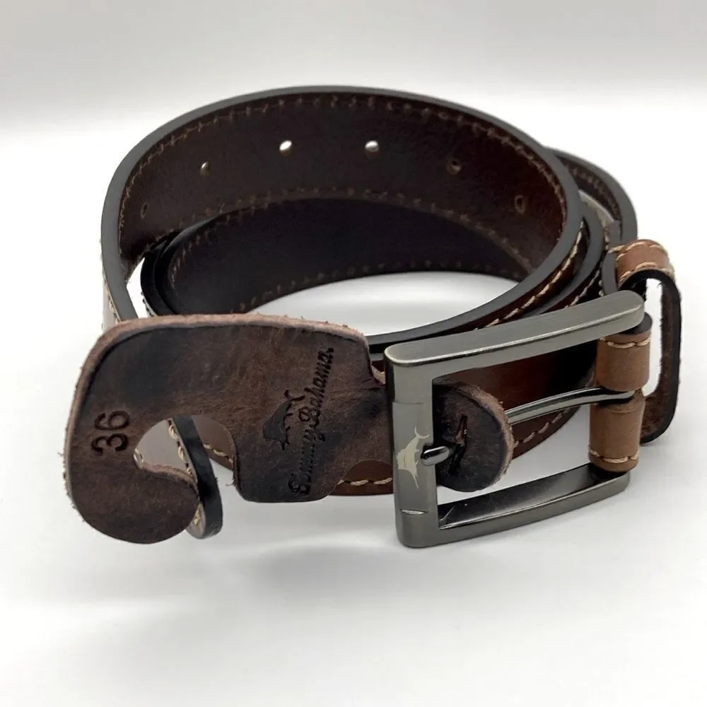 NWT Tommy Bahama Men’s Genuine Italian Leather Belt Size 36 Made in Italy